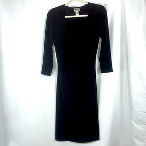 Chico's long sleeve surplice side-rouched midi dress Sz 1